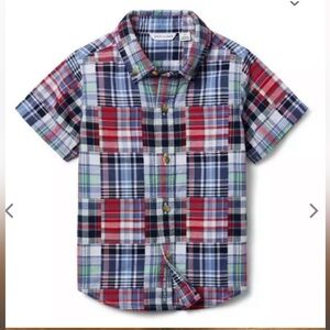 NWT- Janie and Jack Madras Plaid Shirt and Shorts Set